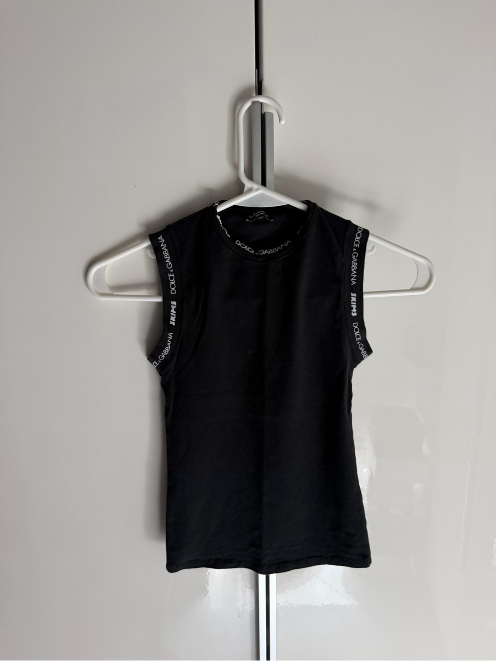 Dolce & Gabbana Black Logo-Trim Tank Top
